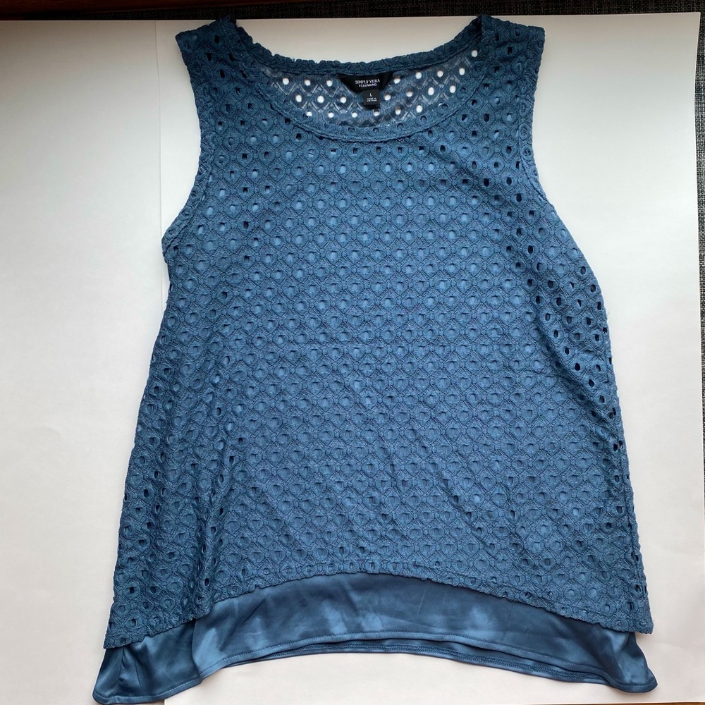 Simply Vera Vera Wang Blue Tank Top